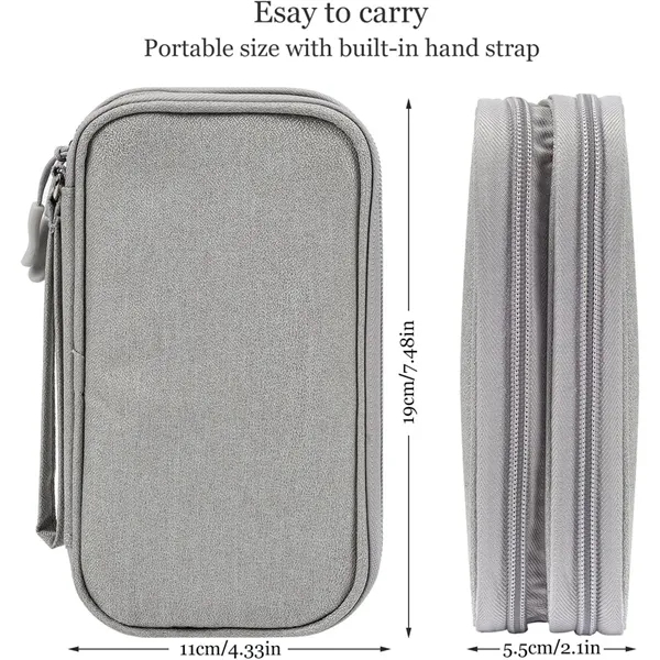 Electronic Cable Organizer Bag Double Layer With Handle - Electronic Cable Organizer Bag Double Layer With Handle - Image 5 of 6