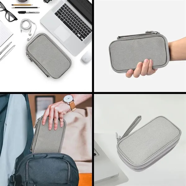 Electronic Cable Organizer Bag Double Layer With Handle - Electronic Cable Organizer Bag Double Layer With Handle - Image 6 of 6