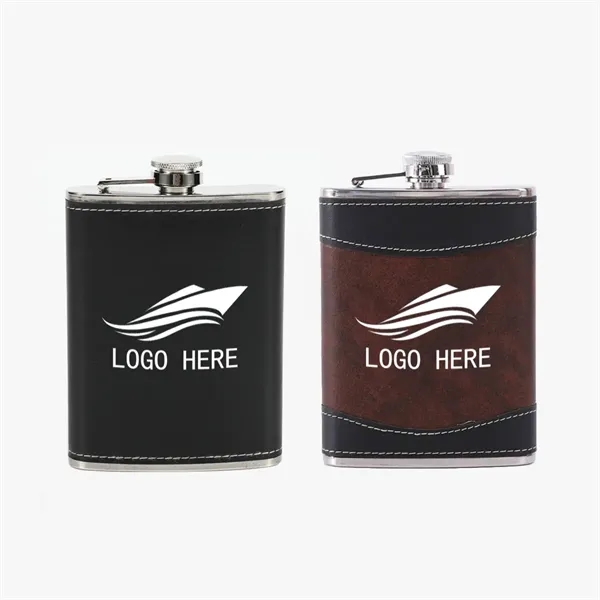 Elegantsip Leather Clad Hip Flask Stainless Steel Whiskey - Elegantsip Leather Clad Hip Flask Stainless Steel Whiskey - Image 0 of 1