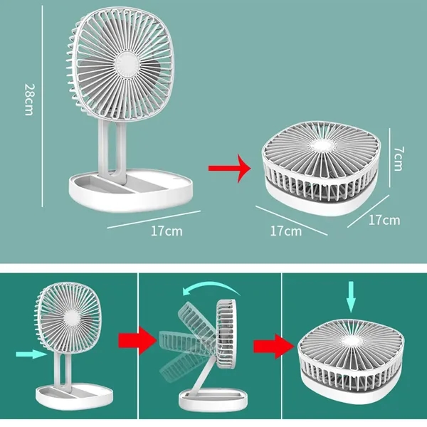 Rechargeable Folding Desk Fan - Rechargeable Folding Desk Fan - Image 1 of 2