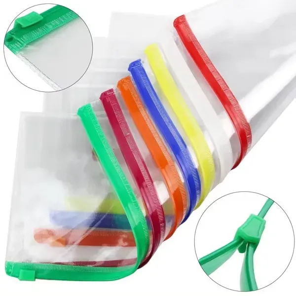 Clear PVC Pencil Case with Zipper - Clear PVC Pencil Case with Zipper - Image 1 of 5