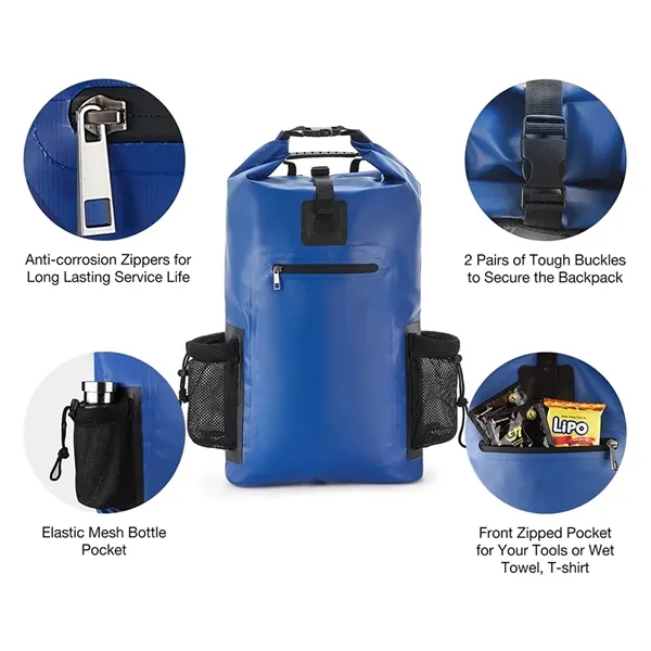 Waterproof Floating Dry Sack Backpack Kayak Rafting Bag - Waterproof Floating Dry Sack Backpack Kayak Rafting Bag - Image 2 of 5