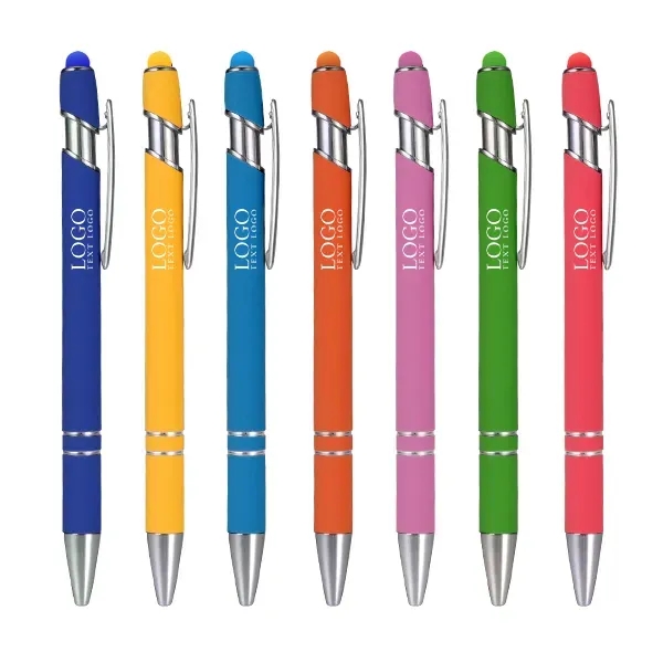 Metal Ballpoint Pen with Color Stylus Tip - Metal Ballpoint Pen with Color Stylus Tip - Image 1 of 8