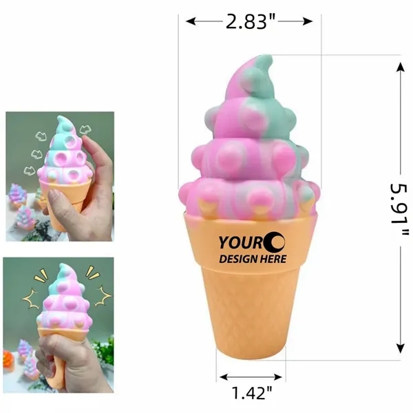 Ice Cream Shaped Squeeze Toy Stress Reliever - Ice Cream Shaped Squeeze Toy Stress Reliever - Image 0 of 1