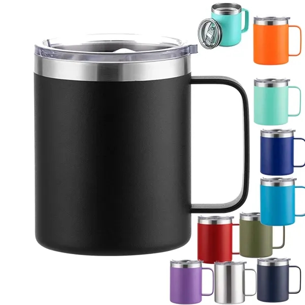 12oz Stainless Steel Insulated Coffee Mug With Handle - 12oz Stainless Steel Insulated Coffee Mug With Handle - Image 0 of 10