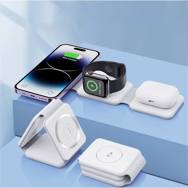 3-1 Foldable Magnetic Wireless Charger + 18W Wall C - 3-1 Foldable Magnetic Wireless Charger + 18W Wall C - Image 1 of 10