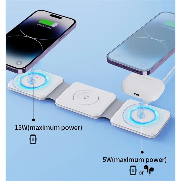 3-1 Foldable Magnetic Wireless Charger + 18W Wall C - 3-1 Foldable Magnetic Wireless Charger + 18W Wall C - Image 4 of 10