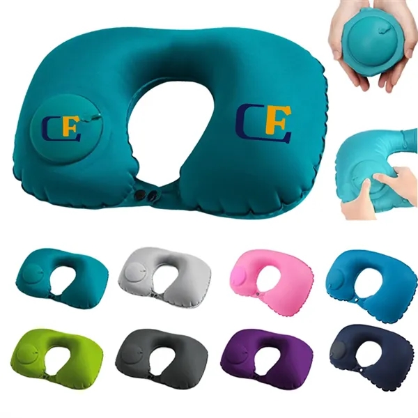 In stock Push Inflatable Travel Neck Pillows - In stock Push Inflatable Travel Neck Pillows - Image 0 of 4