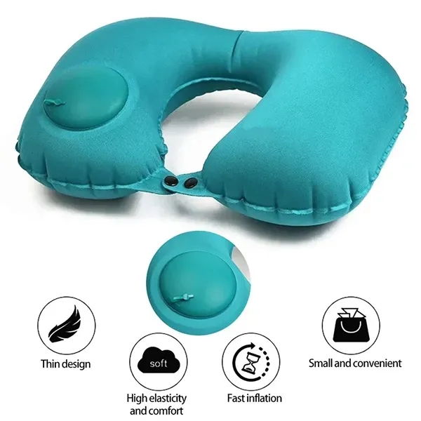 In stock Push Inflatable Travel Neck Pillows - In stock Push Inflatable Travel Neck Pillows - Image 1 of 4