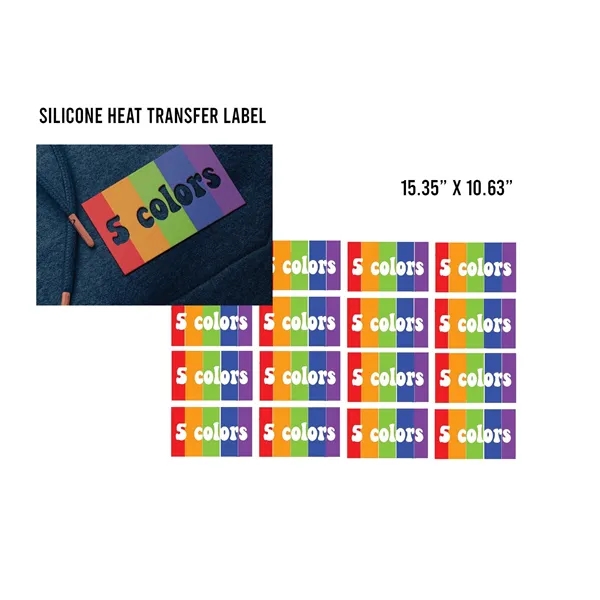 Silicone Heat Transfer Sheets 15.35" x 10.63" - 5 Color Logo - Silicone Heat Transfer Sheets 15.35" x 10.63" - 5 Color Logo - Image 0 of 0