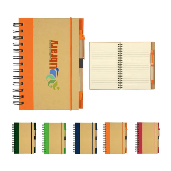 Full color Eco-Inspired Spiral Notebook & Pen - Full color Eco-Inspired Spiral Notebook & Pen - Image 0 of 6