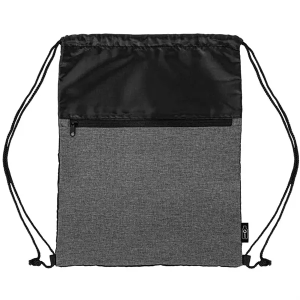 rPET Heather Draw String Bag with Front Zipper Pocket - rPET Heather Draw String Bag with Front Zipper Pocket - Image 14 of 15