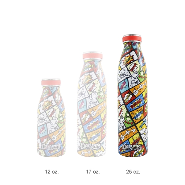 25oz Disruptive Drinkware Thermal Bottle, Comic Design - 25oz Disruptive Drinkware Thermal Bottle, Comic Design - Image 1 of 1