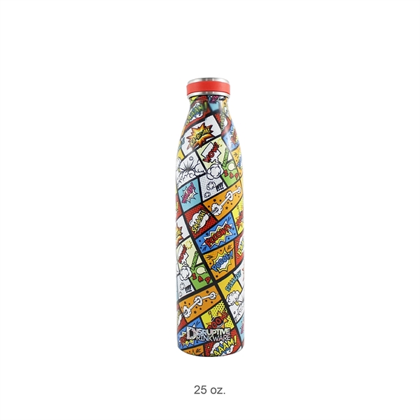 25oz Disruptive Drinkware Thermal Bottle, Comic Design - 25oz Disruptive Drinkware Thermal Bottle, Comic Design - Image 0 of 1