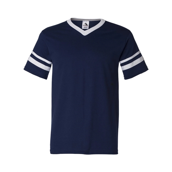 Augusta Sportswear V-Neck Jersey with Striped Sleeves - Augusta Sportswear V-Neck Jersey with Striped Sleeves - Image 22 of 74