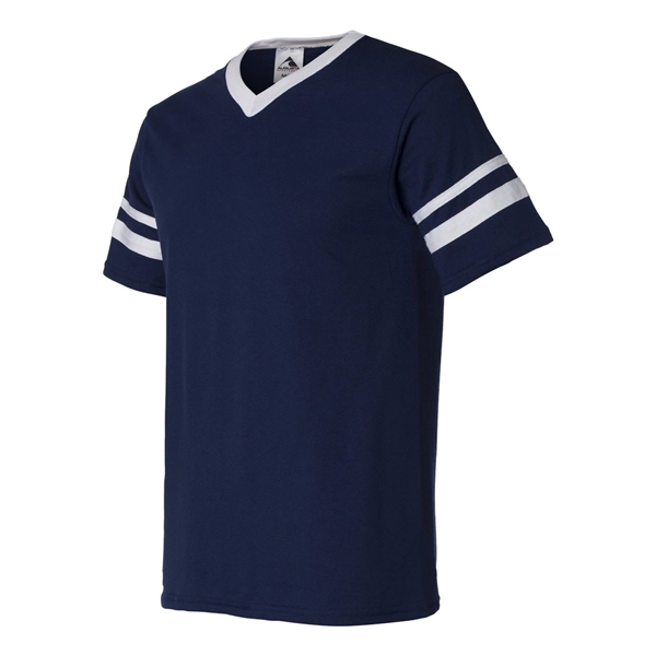 Augusta Sportswear V-Neck Jersey with Striped Sleeves - Augusta Sportswear V-Neck Jersey with Striped Sleeves - Image 23 of 74