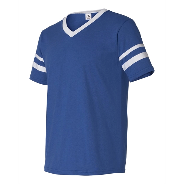 Augusta Sportswear V-Neck Jersey with Striped Sleeves - Augusta Sportswear V-Neck Jersey with Striped Sleeves - Image 35 of 74