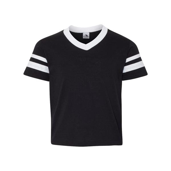 Augusta Sportswear Youth V-Neck Jersey with Striped Sleeves - Augusta Sportswear Youth V-Neck Jersey with Striped Sleeves - Image 1 of 73