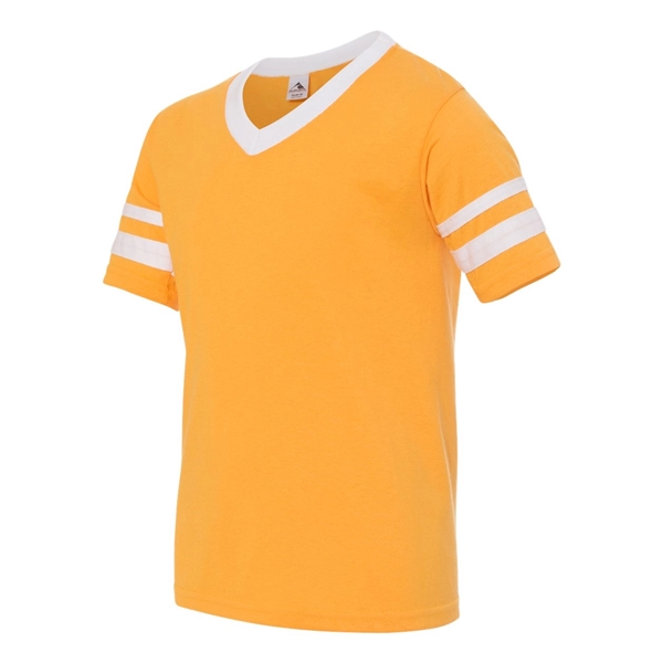 Augusta Sportswear Youth V-Neck Jersey with Striped Sleeves - Augusta Sportswear Youth V-Neck Jersey with Striped Sleeves - Image 8 of 73