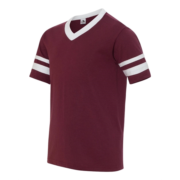 Augusta Sportswear Youth V-Neck Jersey with Striped Sleeves - Augusta Sportswear Youth V-Neck Jersey with Striped Sleeves - Image 13 of 73