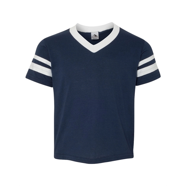 Augusta Sportswear Youth V-Neck Jersey with Striped Sleeves - Augusta Sportswear Youth V-Neck Jersey with Striped Sleeves - Image 15 of 73