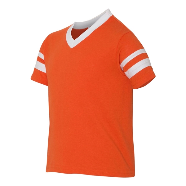Augusta Sportswear Youth V-Neck Jersey with Striped Sleeves - Augusta Sportswear Youth V-Neck Jersey with Striped Sleeves - Image 19 of 73
