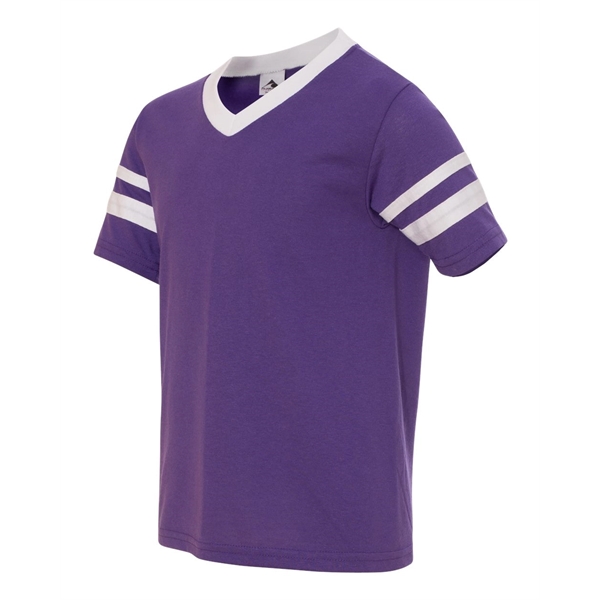 Augusta Sportswear Youth V-Neck Jersey with Striped Sleeves - Augusta Sportswear Youth V-Neck Jersey with Striped Sleeves - Image 22 of 73