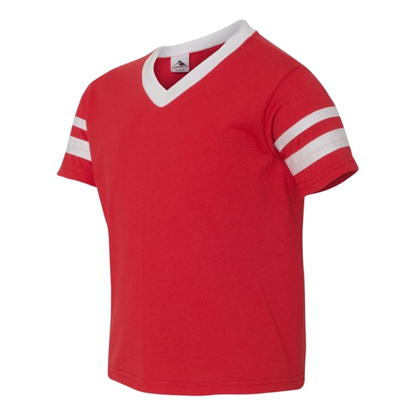 Augusta Sportswear Youth V-Neck Jersey with Striped Sleeves - Augusta Sportswear Youth V-Neck Jersey with Striped Sleeves - Image 25 of 73