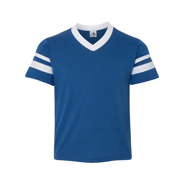 Augusta Sportswear Youth V-Neck Jersey with Striped Sleeves - Augusta Sportswear Youth V-Neck Jersey with Striped Sleeves - Image 27 of 73