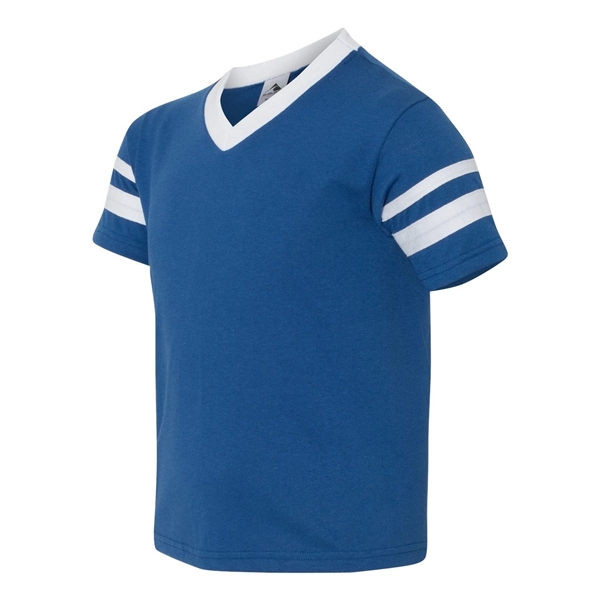 Augusta Sportswear Youth V-Neck Jersey with Striped Sleeves - Augusta Sportswear Youth V-Neck Jersey with Striped Sleeves - Image 28 of 73