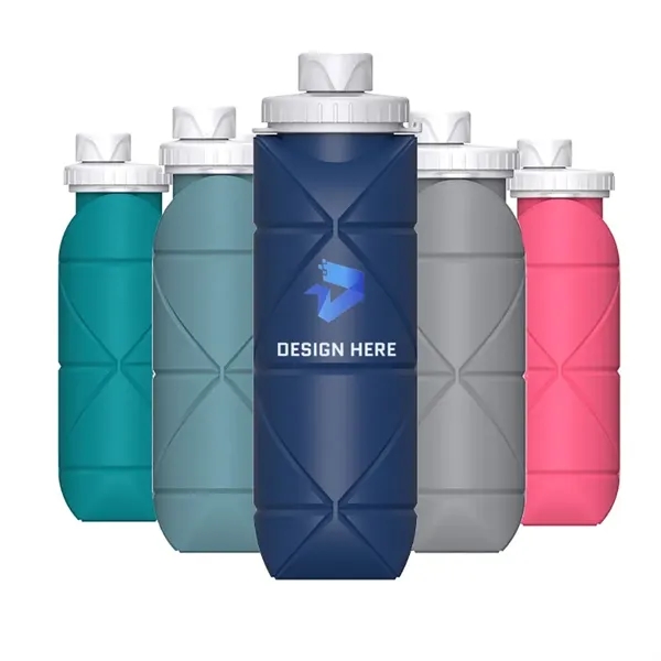 BPA-free silicone Lightweight and foldable water bottle - BPA-free silicone Lightweight and foldable water bottle - Image 0 of 8