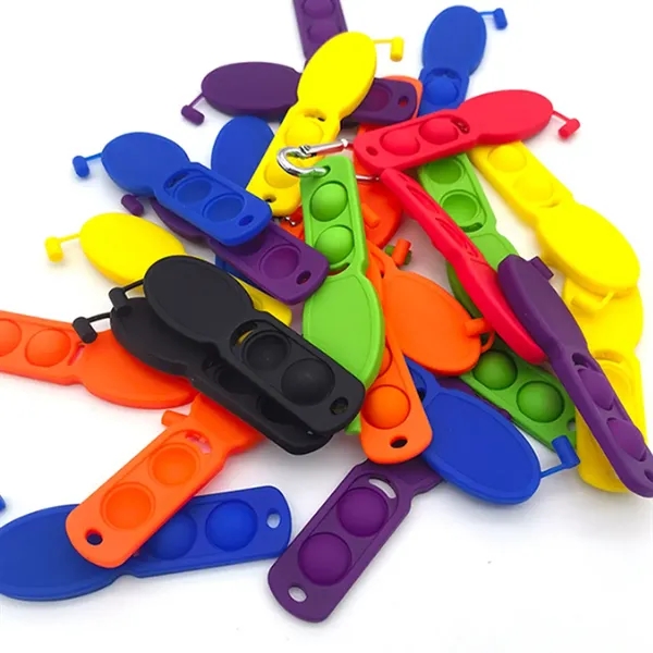 Silicone Portable Push Pop Pen With Carabiner - Silicone Portable Push Pop Pen With Carabiner - Image 1 of 3