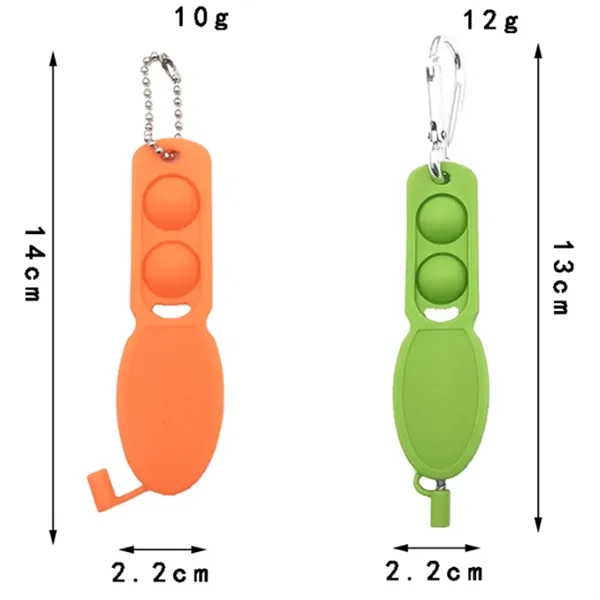 Silicone Portable Push Pop Pen With Carabiner - Silicone Portable Push Pop Pen With Carabiner - Image 2 of 3