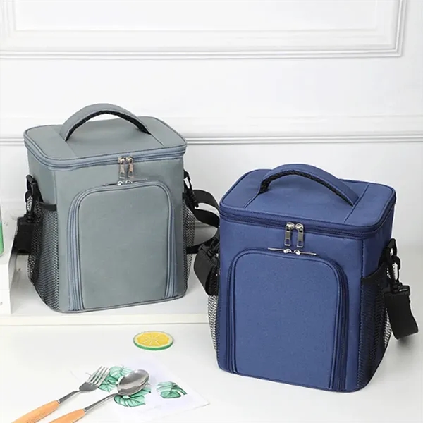 Square Large Capacity Insulated Lunch Bag Tote With Strap - Square Large Capacity Insulated Lunch Bag Tote With Strap - Image 1 of 4