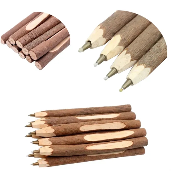 Bark-Shaped Wood Ballpoint Pen