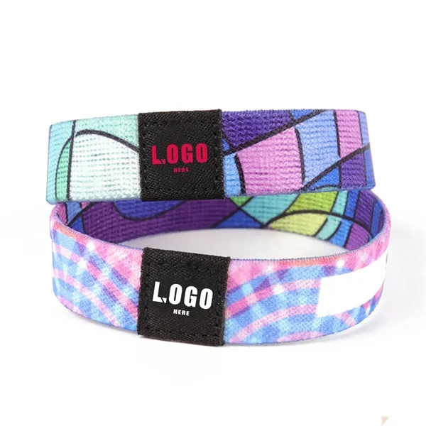 Full Color Polyester Stretch Sport Wristbands - Full Color Polyester Stretch Sport Wristbands - Image 0 of 1
