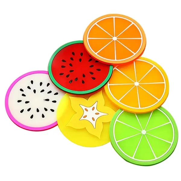 Colorful Eco-friendly Fruit Silicone Drinks Coasters - Colorful Eco-friendly Fruit Silicone Drinks Coasters - Image 0 of 1