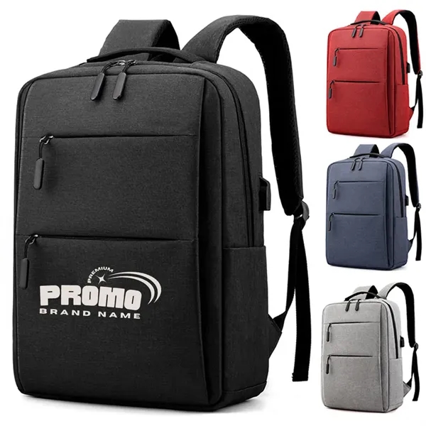 15.6-inch Durable USB Charging Port Backpack Laptop Bag - 15.6-inch Durable USB Charging Port Backpack Laptop Bag - Image 0 of 7