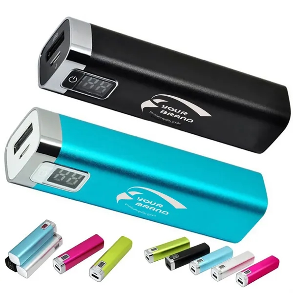 2600 mAh Mini Aluminium with LED Display Portable Power Bank - 2600 mAh Mini Aluminium with LED Display Portable Power Bank - Image 0 of 4