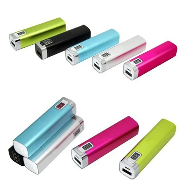 2600 mAh Mini Aluminium with LED Display Portable Power Bank - 2600 mAh Mini Aluminium with LED Display Portable Power Bank - Image 1 of 4