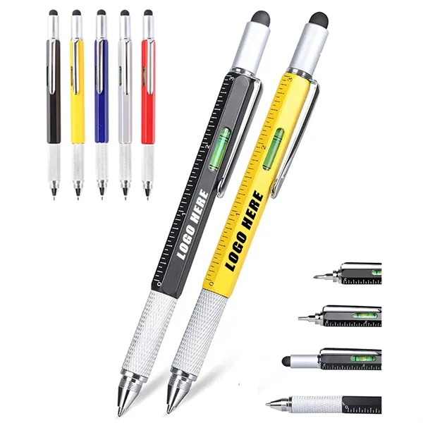 6 in 1 Metal Tool Ballpoint Pen - 6 in 1 Metal Tool Ballpoint Pen - Image 0 of 1