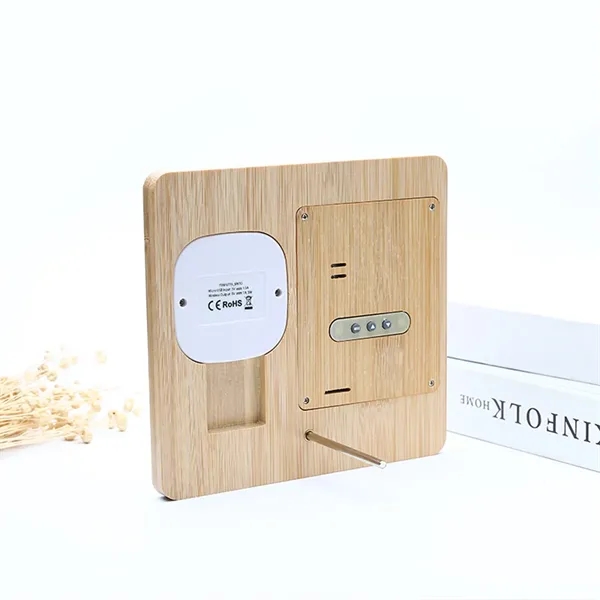 Wireless Charging Weather Temperature Humidity Bamboo Clock - Wireless Charging Weather Temperature Humidity Bamboo Clock - Image 3 of 5