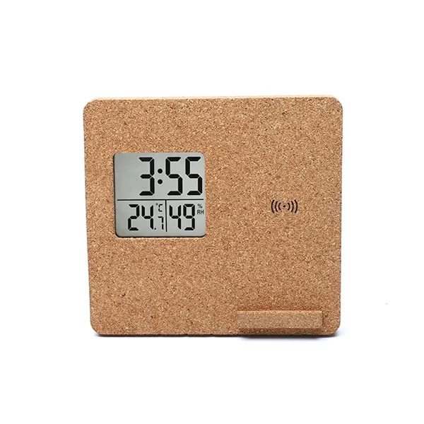 Wireless Charging Weather Temperature Humidity Bamboo Clock - Wireless Charging Weather Temperature Humidity Bamboo Clock - Image 5 of 5