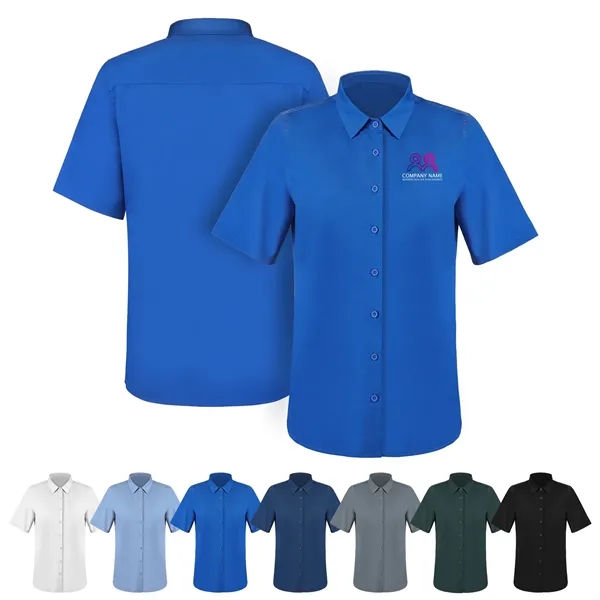 Women's Button Down Short Sleeve Twill Shirt - Women's Button Down Short Sleeve Twill Shirt - Image 0 of 7