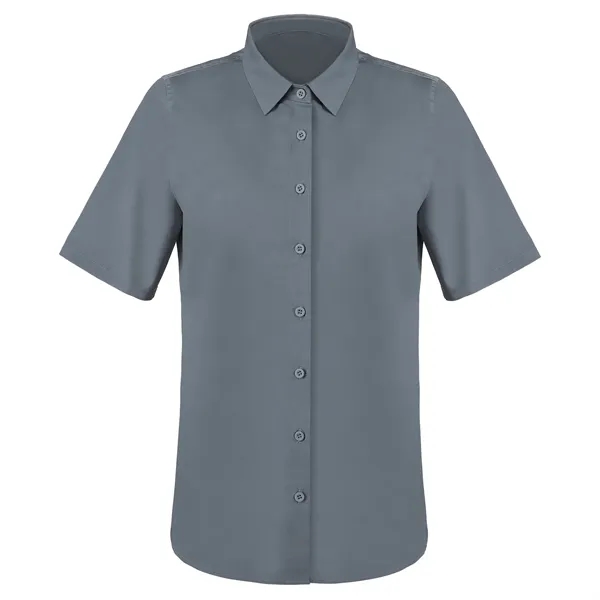 Women's Button Down Short Sleeve Twill Shirt - Women's Button Down Short Sleeve Twill Shirt - Image 5 of 7
