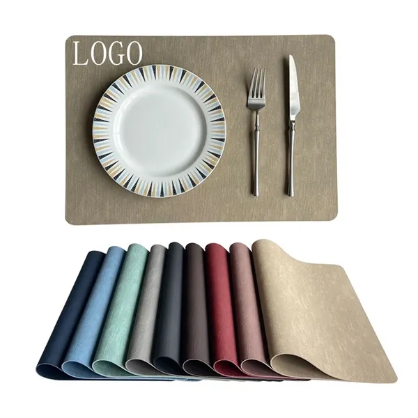 Faux Leather Placemats PU Table Mats Waterproof - Faux Leather Placemats PU Table Mats Waterproof - Image 0 of 4