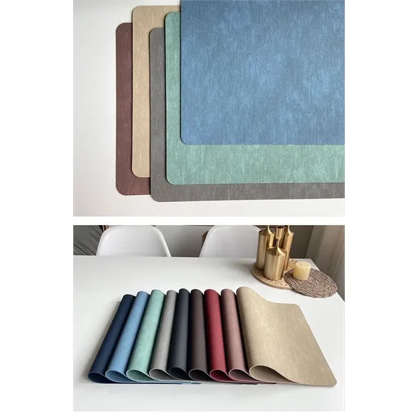 Faux Leather Placemats PU Table Mats Waterproof - Faux Leather Placemats PU Table Mats Waterproof - Image 3 of 4