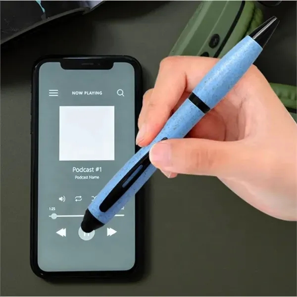 Natural Straw Stylus Ballpoint Pen - Natural Straw Stylus Ballpoint Pen - Image 1 of 3