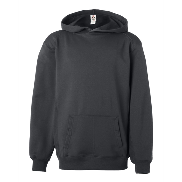 Badger Youth Performance Fleece Hooded Sweatshirt - Badger Youth Performance Fleece Hooded Sweatshirt - Image 3 of 36