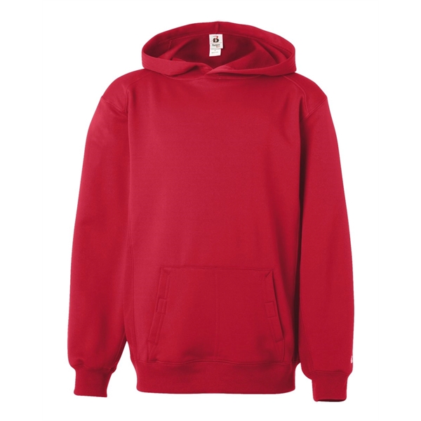 Badger Youth Performance Fleece Hooded Sweatshirt - Badger Youth Performance Fleece Hooded Sweatshirt - Image 8 of 36